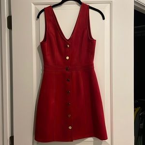 Red velour dress
